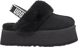 Ugg Zwarte suède en wollen slipper sandaal met 5 cm sleehak Zwart Dames