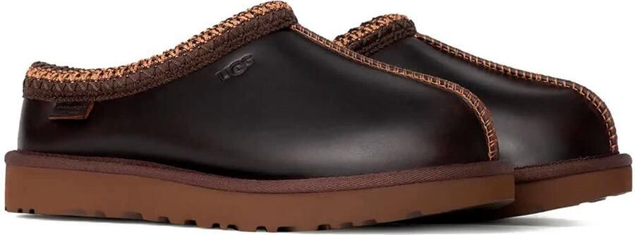 UGG Tasman Leather Regen Pantoffels Zwart Vrouw