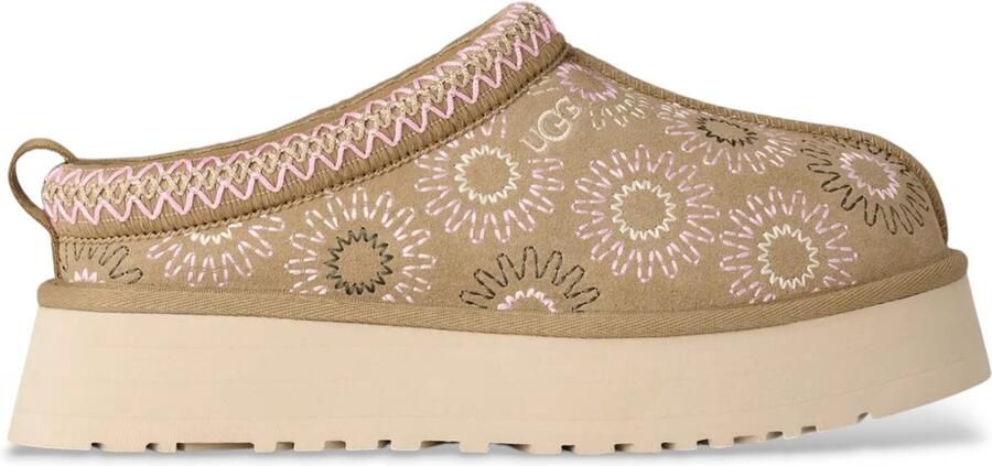 UGG Tazz Sun Stitch lichtbruin leren klompen