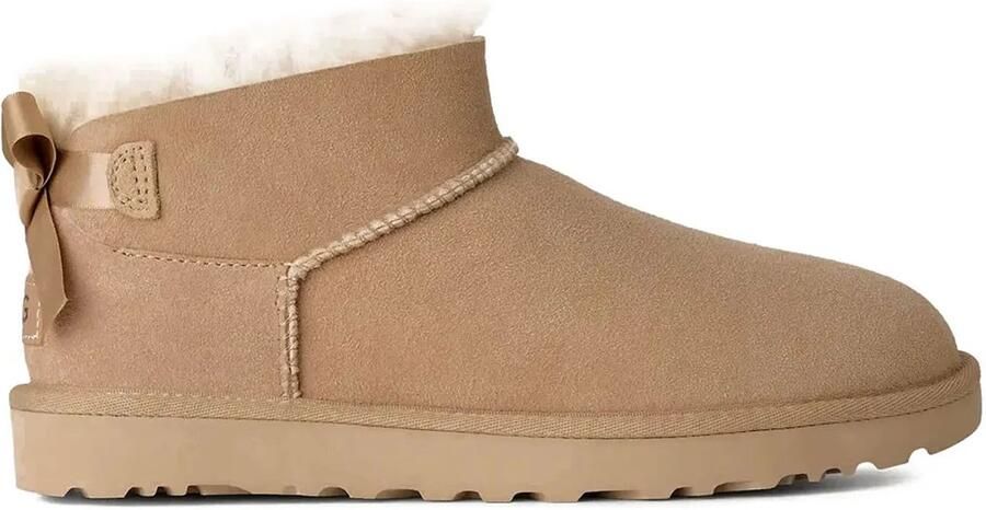 UGG Leren Ultra Mini Bailey Bow enkellaarsjes