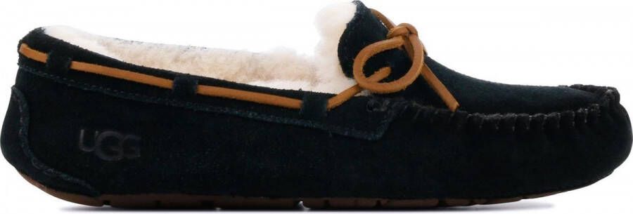 UGG Pantoffels Dames Sloffen Instappers Suède Harde zool Dichte hiel 1107949 Zwart