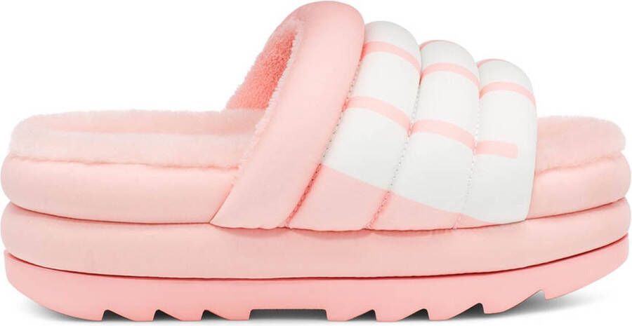 UGG W Maxi Slide Logo Pantoffels Sloffen Dames Roze