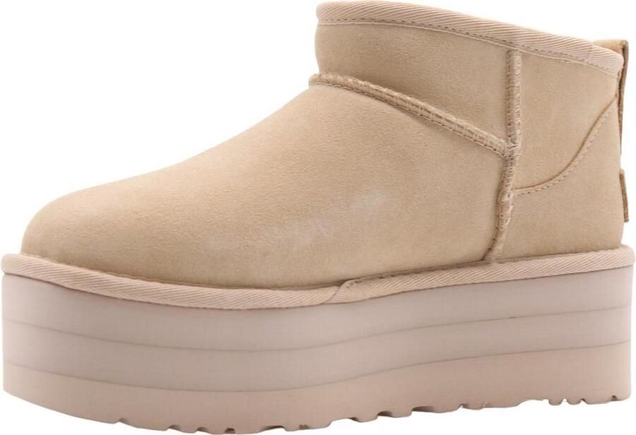 UGG's Bruin Tinten W Classic Ultra Mini Platform Vachtlaarzen Warme Laarzen Dames Beige - Foto 2