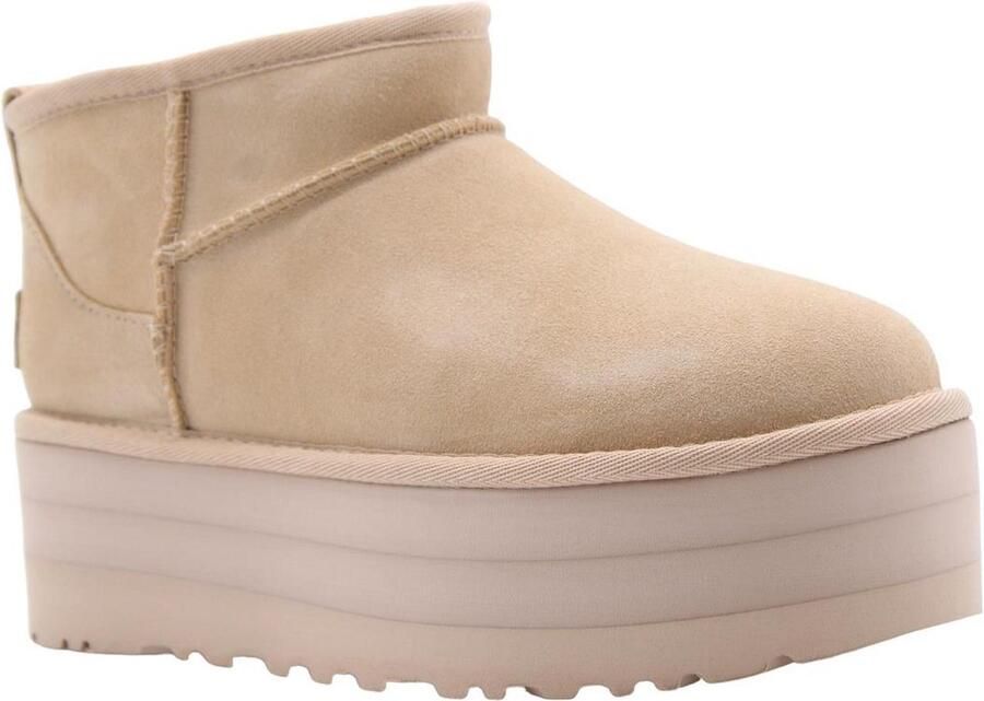 UGG's Bruin Tinten W Classic Ultra Mini Platform Vachtlaarzen Warme Laarzen Dames Beige - Foto 2