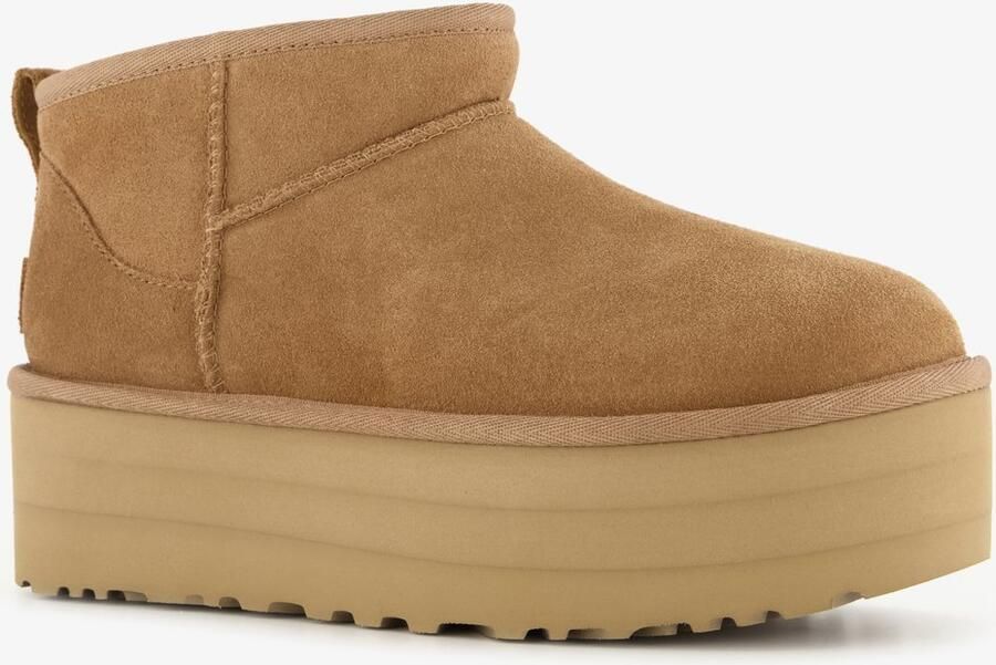 UGG Vachtlaarzen Dames W Classic Ultra Mini Platform Maat: 37 Materiaal: Suède Kleur: Cognac - Foto 4