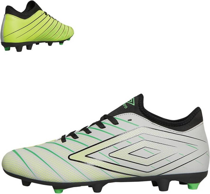 Umbro Voetbalschoenen Heren Velocita Elixir 1.0 FG vaste grond Hoog ​Veiligheidsgeel ​Levendig groen ​Zwart geschikt voor gewone en kunst gras