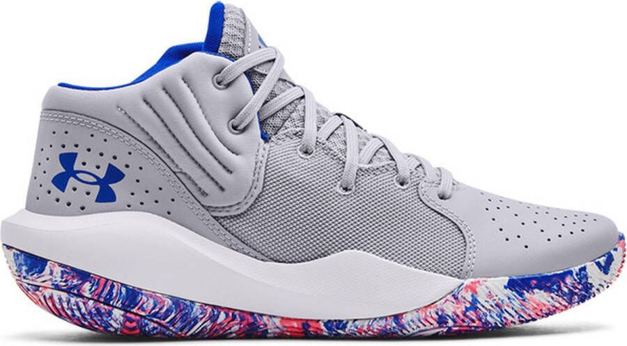 Under Armour Unisex basketbalschoenen Jet '21 Mod Grijs Wit Versa Blauw 44.5