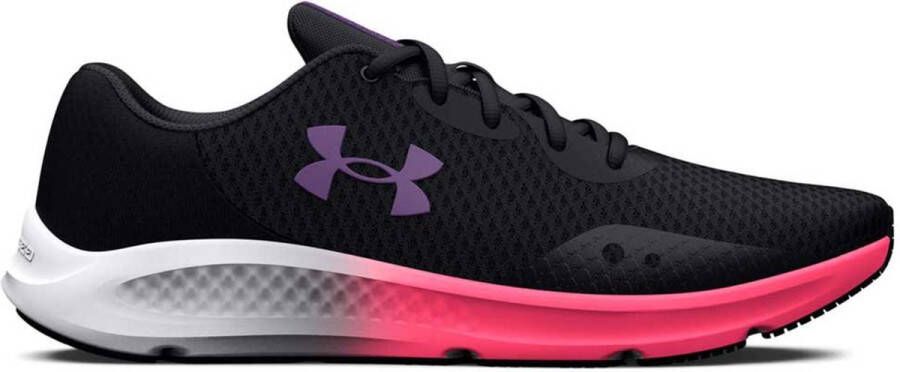 Under Armour Charged Pursuit 3 Hardloopschoenen Black Pink Shock Retro Purple Dames