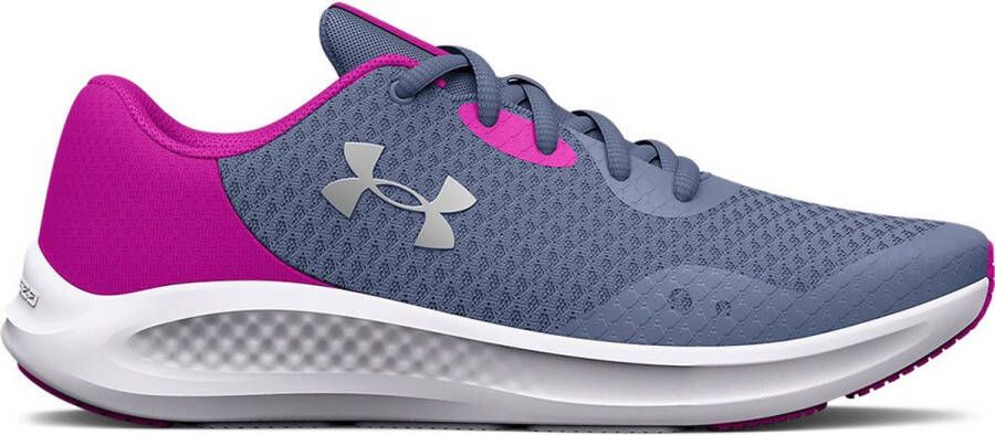 Under Armour GGS Charged Pursuit 3 Hardloopschoenen Aurora Purple Strobe Metallic Silver Kinderen