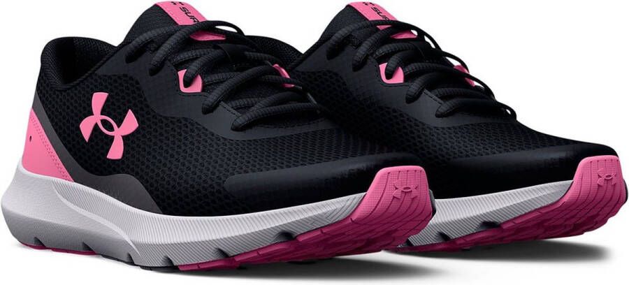 Under Armour BGS Surge 3 hardloopschoenen schoenen zwart roze Meisjes Mesh 37.5