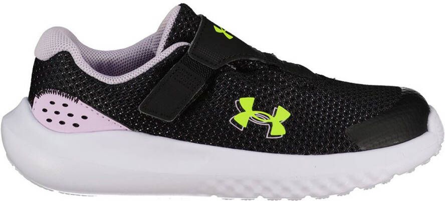 Under Armour Surge 4 AC sneakers zwart lila geel Meisjes Mesh Logo 23.5