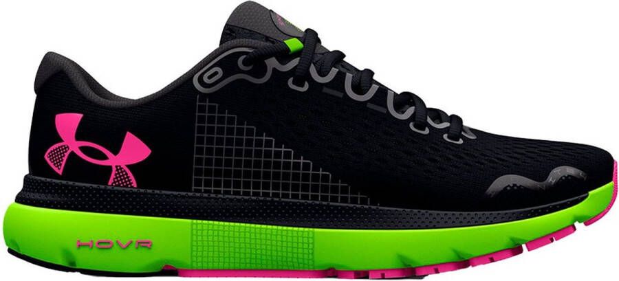 Under Armour HOVR Infinite 4 Hardloopschoenen Black Lime Surge Rebel Pink Heren 1 - Foto 1