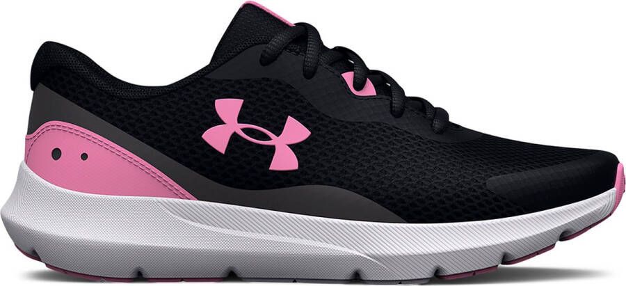 Under Armour BGS Surge 3 hardloopschoenen schoenen zwart roze Meisjes Mesh 37.5