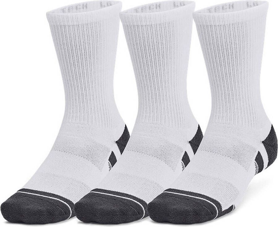 Under Armour UA Perfor ce Tech 3pk Crew Unisex Sportsokken Wit