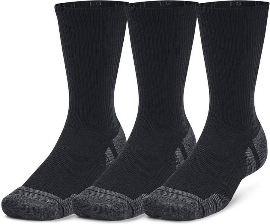 Under Armour UA Perfor ce Tech 3pk Crew Unisex Sportsokken Zwart