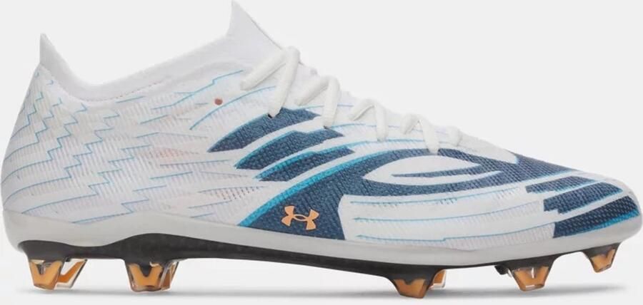 Under Armour Shadow Elite 4 Mach FG Voetbalschoenen Wit en Blauw