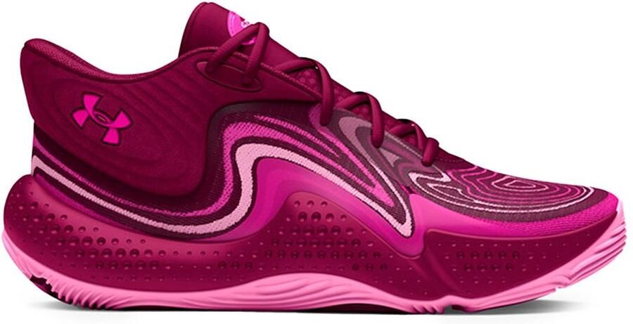 Under Armour Spawn 6 Mid Basketbalschoenen Roze