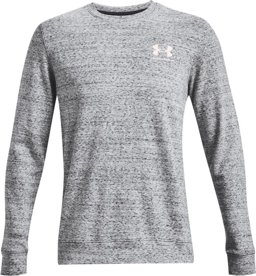 Under Armour T-Shirt Ua Rival Terry Lc Crew Onyx White 112-S (US SM)