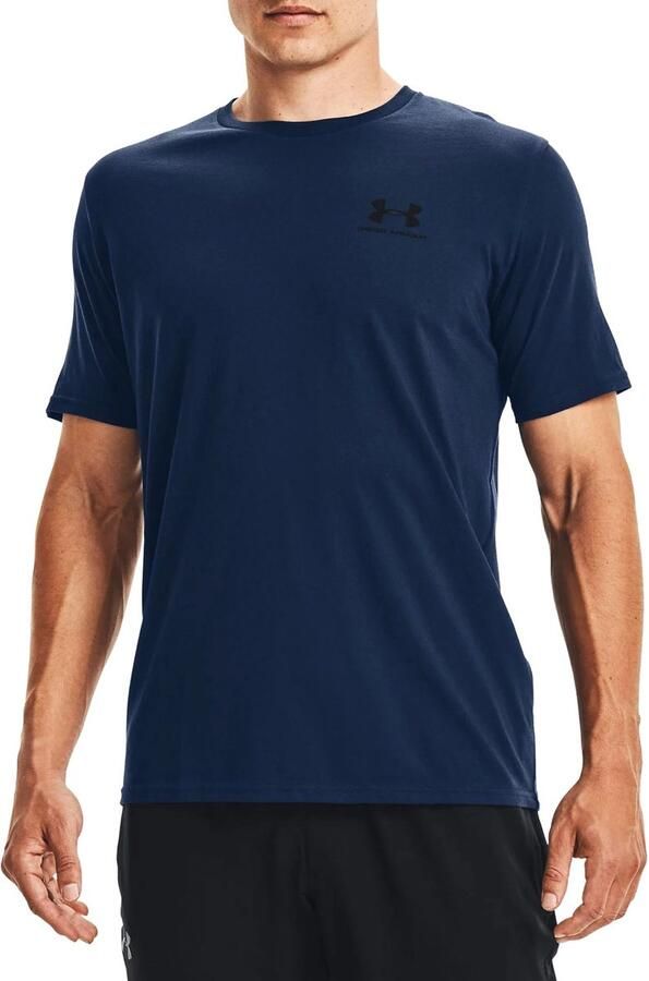 Under Armour UA M SPORTSTYLE LC SS-BLU Heren Sportshirt Academy Zwart