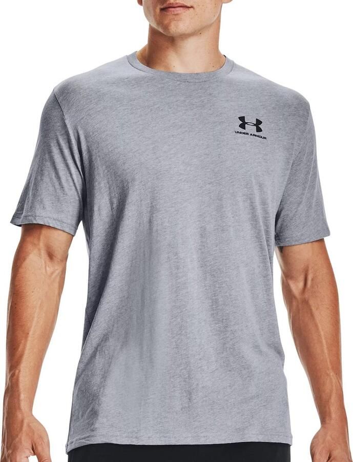 Under Armour UA M SPORTSTYLE LC SS-GRY Heren Sportshirt Steel Light Heather Zwart