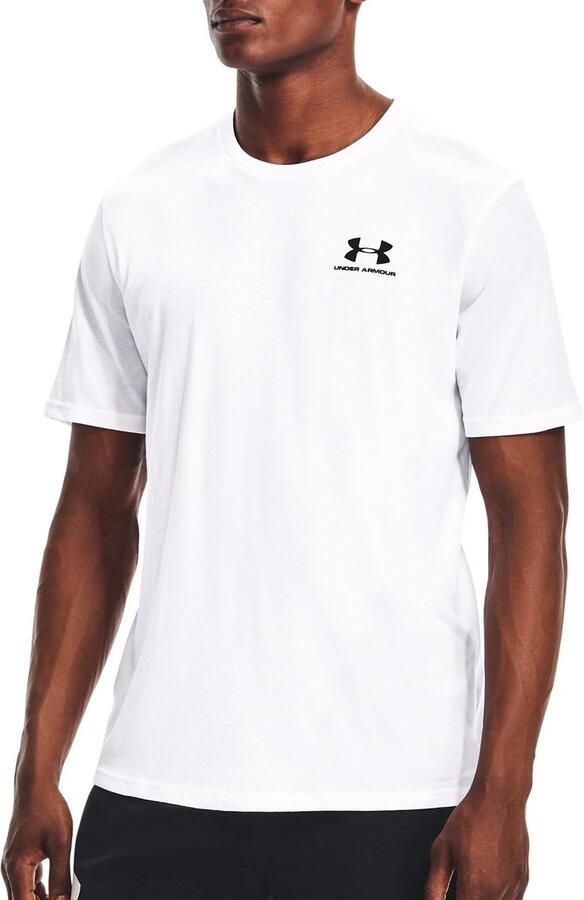 Under Armour UA M SPORTSTYLE LC SS-WHT Heren Sportshirt Wit Zwart