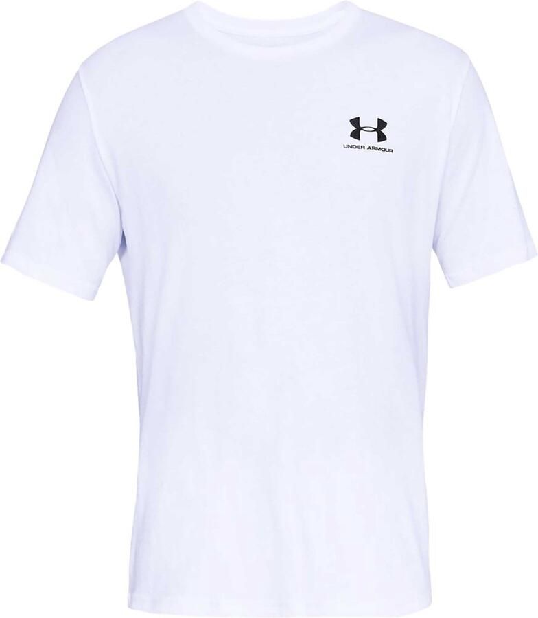 Under Armour UA M SPORTSTYLE LC SS-WHT Heren Sportshirt Wit Zwart