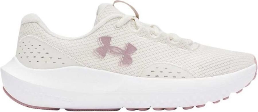 Under Armour UA W Charged Surge 4-WHT Dames Sportschoenen Summit Wit Tourmaline Roze Metallic Tourmaline Roze
