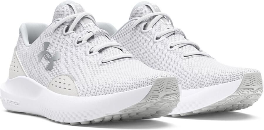 Under Armour UA W Charged Surge 4-WHT Dames Sportschoenen Wit Distant Grijs Metallic Silver