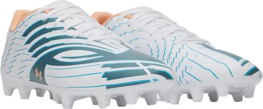 Under Armour Unisex Shadow Club 4 FG Voetbalschoenen 6006232 101 White Boundless Blue