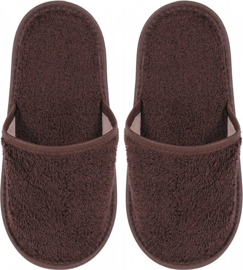 Uni pure royal Badslippers Badstof Uni Pure met Zool Bruin 1 Paar