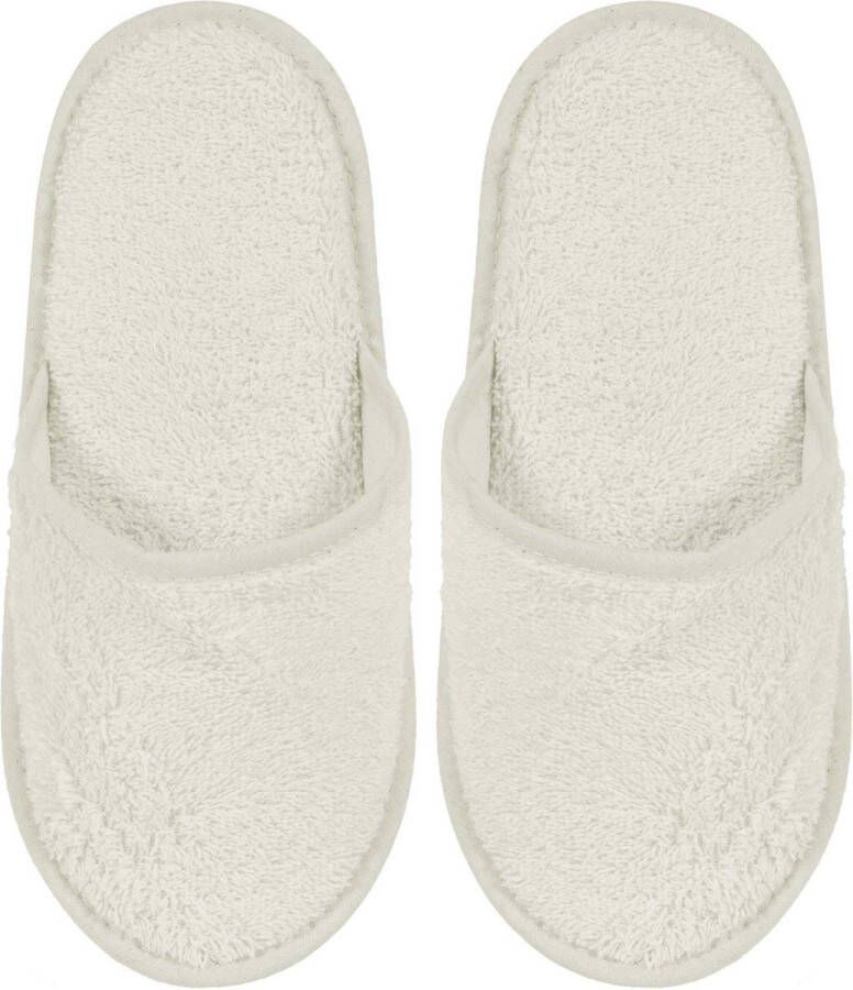 Uni pure royal Badslippers Badstof Uni Pure met Zool Ecru Ivoor col 1670 1 Paar
