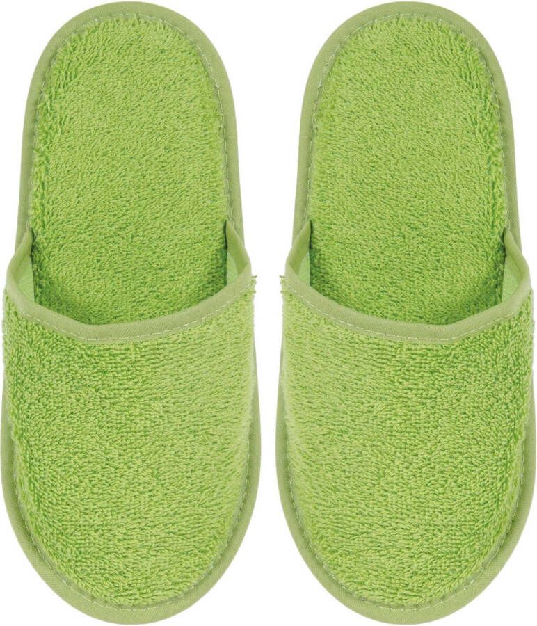 Uni pure royal Badslippers Badstof Uni Pure met Zool Groen 1 Paar