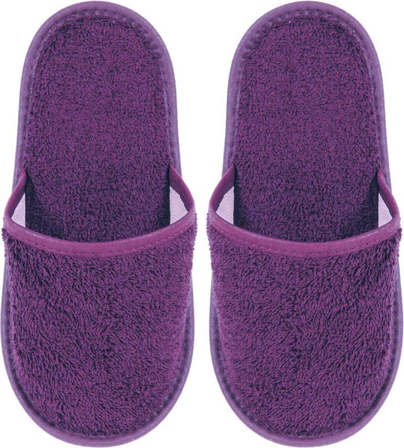 Uni pure royal Badslippers Badstof Uni Pure met Zool Paars 1 Paar