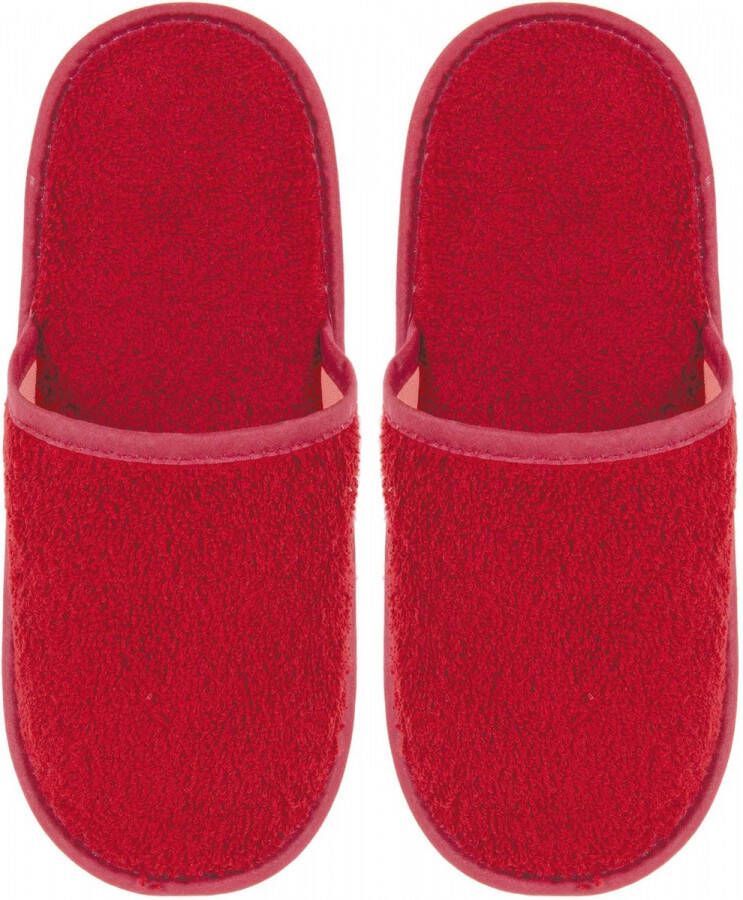 Uni pure royal Badslippers Badstof Uni Pure met Zool Rood 1 Paar