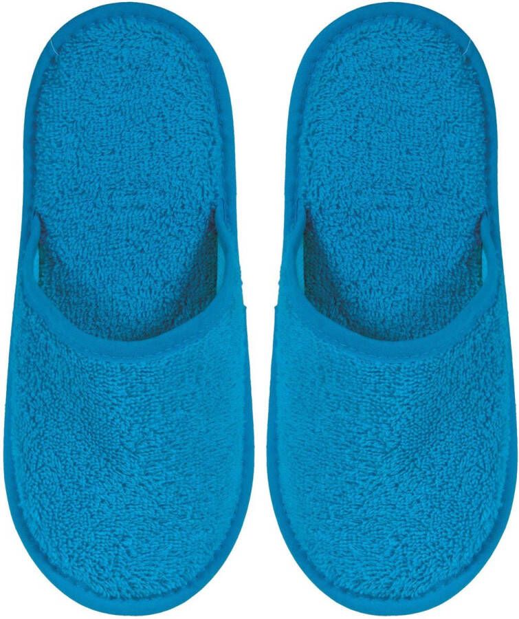 Uni pure royal Badslippers Badstof Uni Pure met Zool Turquoise 1 Paar