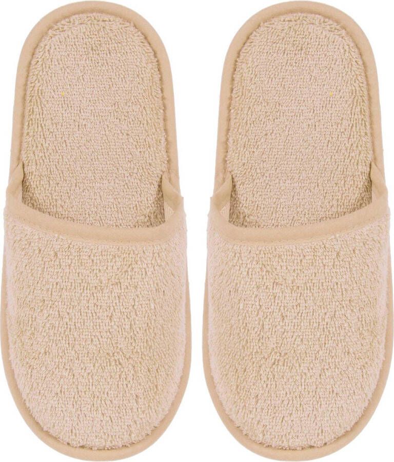 Uni pure royal Badslippers Badstof Uni Pure met Zool Zand Beige 1 Paar