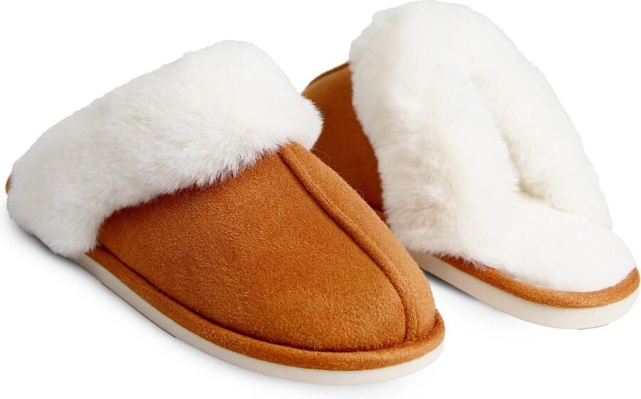 Unique Living Unique sloffen Leerbruin Liane