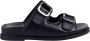 Unisa Cutler Double Buckle Slippers Zwart Dames - Thumbnail 1