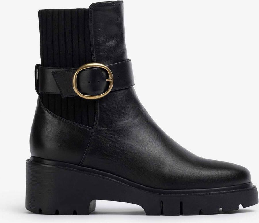 Unisa Jite chelsea boot van leer met gesp detail