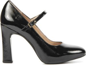 Unisa Pumps Stiletto Dames Schoenen Leer Blokhak hoogte Paca Zwart
