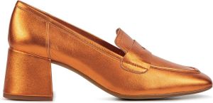 Unisa Dames Pumps Damesschoenen Leer Blokhak hoogte 5 cm Mendo met Oranje