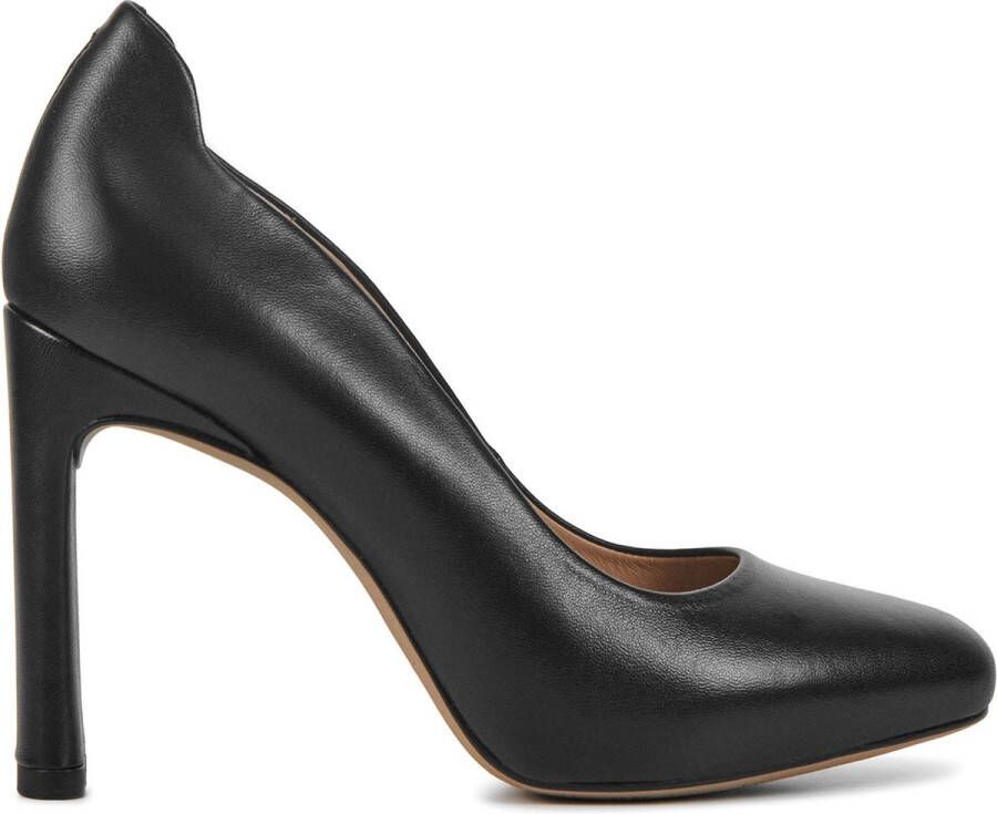 Unisa Pumps Stiletto Dames Damesschoenen Leer Blokhak hoogte Pascual led Zwart