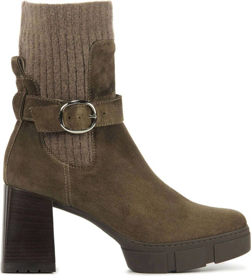 UNISA Enkellaarsjes Dames Kalexi Maat: 42 Materiaal: Suède Kleur: Taupe