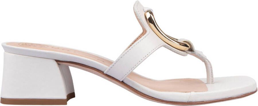 Unisa Witte leren blokhak muiltjes Beige Dames - Foto 1