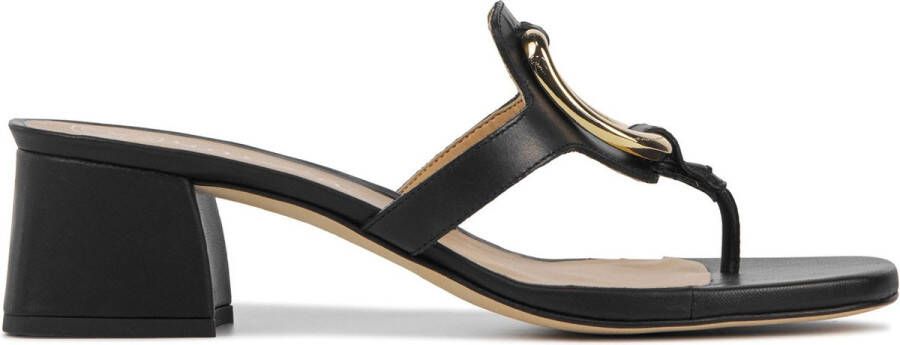 Unisa Slippers Slides Dames Sandalen Kien Blokhak Hoogte 4 cm Zwart