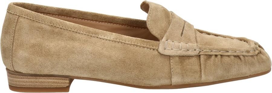 Unisa dames loafers met geplooide details beige suède - Foto 3