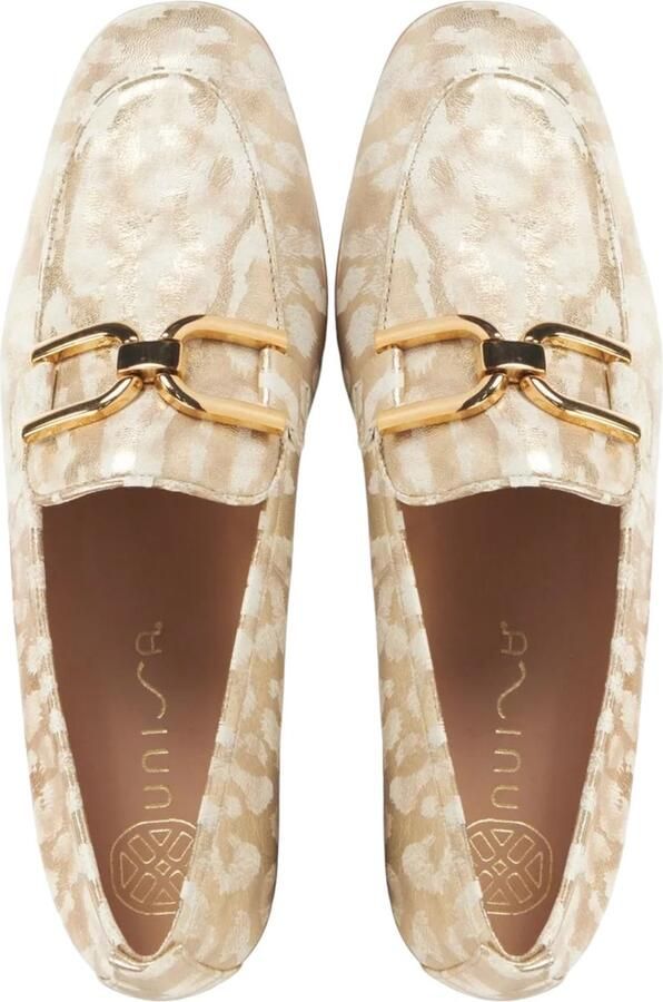 Unisa Baxter Platino Print Mocassins met vierkante neus