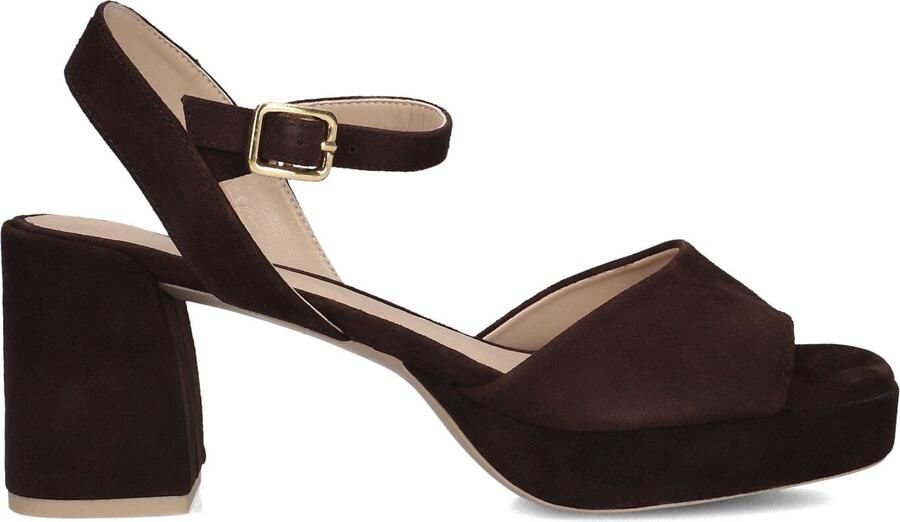 UNISA Sandalen met Hak Dames Ney Suède Bruin