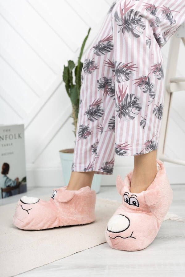 Unisex Animal Panduf Pluche Huisschoenen Huislaarzen Roze