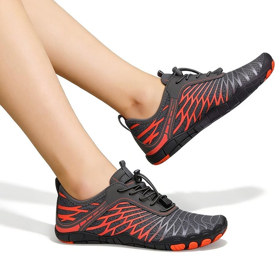 Unisex barefoot-schoenen — Maat L — Outdoor waterschoenen — Vijfvingerschoenen — Waadschoenen — Strandschoenen — Zwem- & fitnessschoenen — Fiets- & wandelschoenen — Trailrunning antislip outdoor — Stroomtrekking-schoenen — Duikschoenen